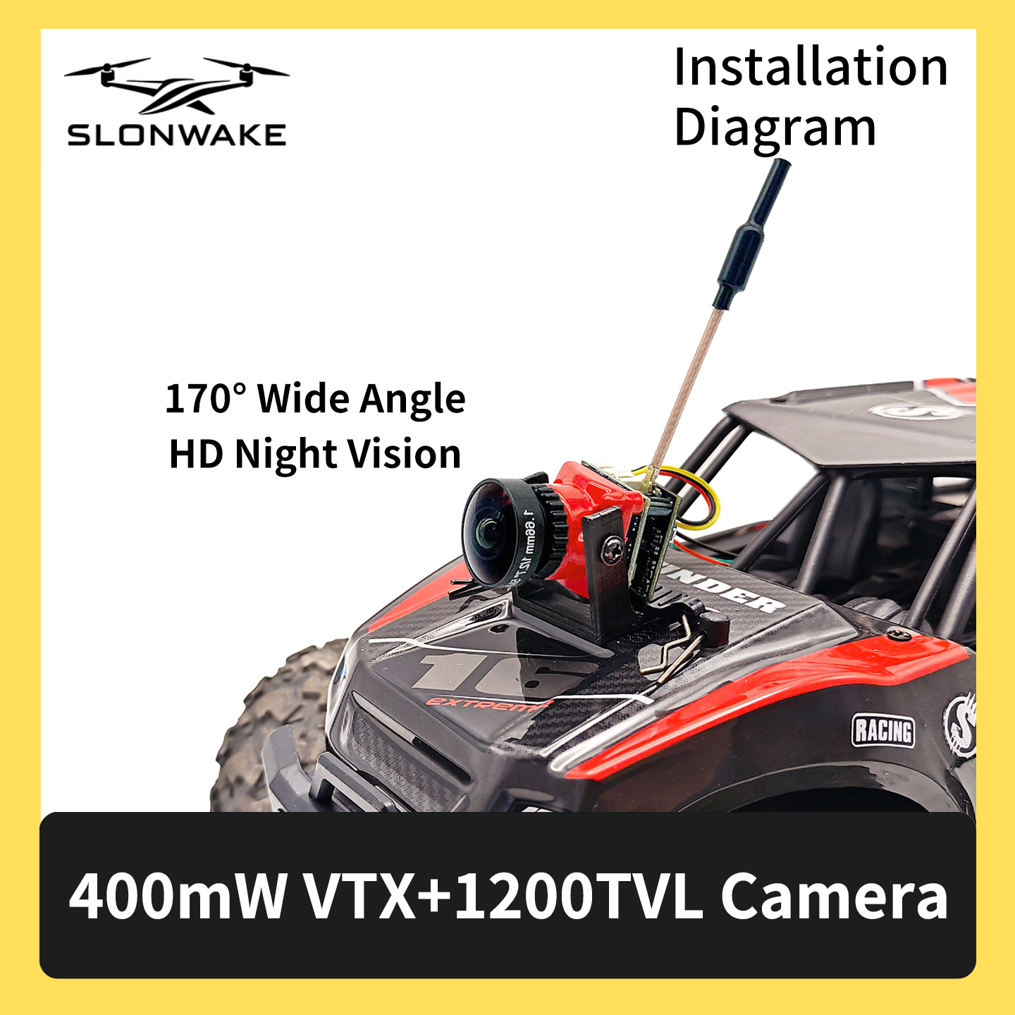 SLONWAKE 5.8G 48CH FPV 400mw V - đánh giá và giá Drone Racing Transmitter